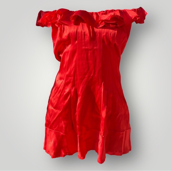 Prada Red Ruffle Off the Shoulder Blouse 🍒 - Picture 1 of 7